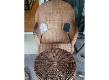 Wicker Chair And Ottoman