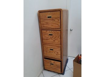 Wood 4 Drawer File Cabinet With Keys