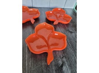 Orange Maple Leaf Dishes