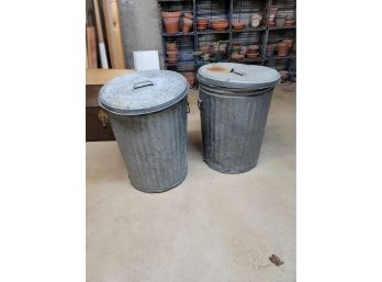 Two Galvanized Cans 24' Tall
