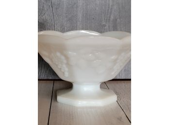 9' X 5' Milk Glass Footed Bowl