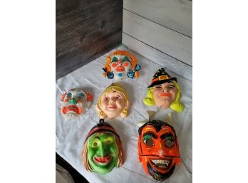 Mid Century Plastic Halloween Masks