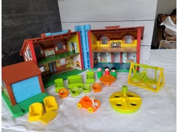 1980s Fisher Price Tudor Home With Accessories
