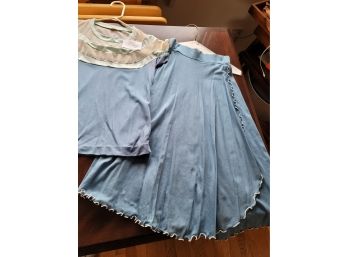 1970s Disco Clothes - 2 Skirts 1 Shirt Jersey Knit Super Tiny