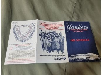 1982 Yankees Schedule