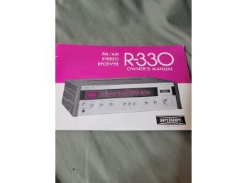 Superscope R-330 Owners Manual Only