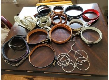 Collection Of Belts With Belt Holder