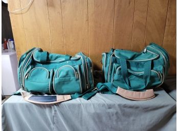 2 Green Duffle Bags