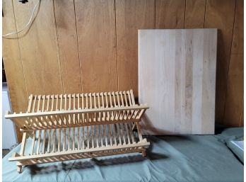 Wooden Cutting Board And Rack