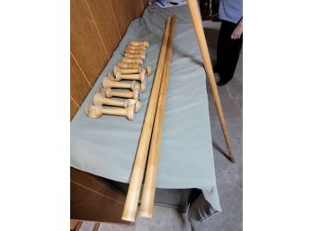 Wooden Poles And Holders - 45.5' & 90'