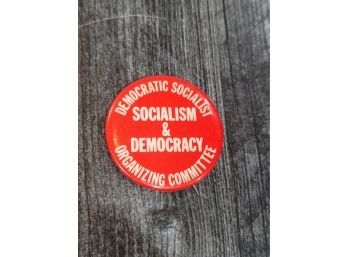 Socialism & Democracy Button From 1960s