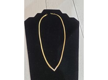 18' Herringbone Necklace W/cZ