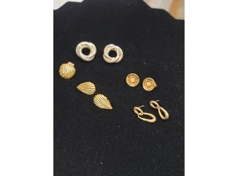 Costume Jewelry Earrings- 4 Sets   1 Single