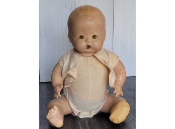 Antique Composition Infant Doll - Cryer W/blinky Eyes