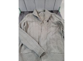 Mens Gray Nautica Button Down Sweater - Size M