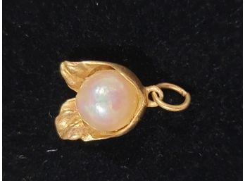 14k And Pearl Drop - Stamped 14k