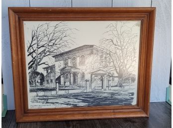 1976 Framed Numbered Print 793/2000 - Touro Synagogue  - 14x