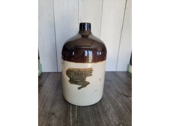 Antique 11' Tall White Vinegar Jug W/partial Label