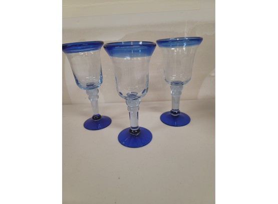 3- 8' Tall Thick Wine Glasses