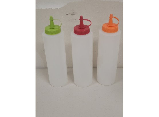 Three New Plastic Squirt Bottles