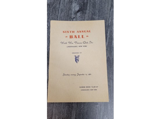 Sixth Annual Ball WW Veterans Club, Lindenhurst 1962