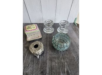 Candle Holder And Candle Cover Lot
