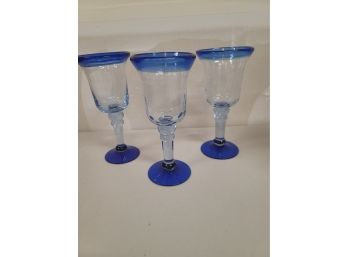 3- 8' Tall Thick Wine Glasses