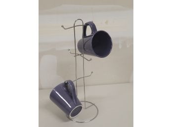 Mug Holder With 2 Purple Mugs