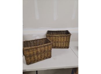 Pair Of Large Wicker Baskets