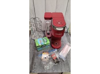 Red Keurig With Extras