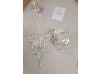 2 Brand New Partylite Romantic Chic Beaded Hanging Candle Lamp