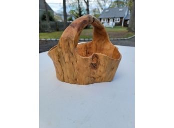 Carved Wooden Basket