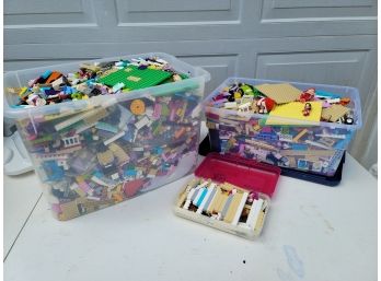 3 Large Bins Filled With Legos