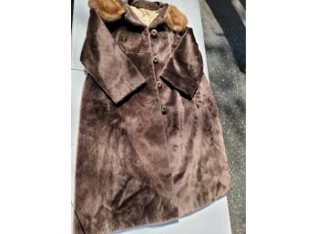 Vintage Mink Collar / Faux Fur Coat