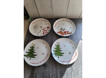 Brand New Christmas Plates- Set Of 4