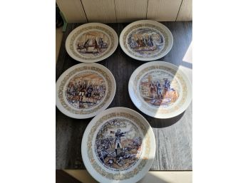 Limoges Collectible Plates - Set Of 5 - Washington/ Lafayette