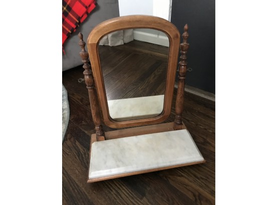 Victorian Oak Shaving Mirror