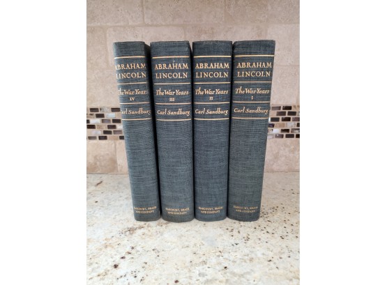 1939 Abraham Lincoln The War Years By Carl Sandburg 4 Volume Set