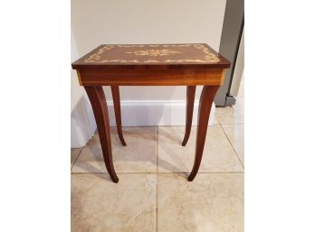 Italian Inlaid Marquetry Musical Storage Table