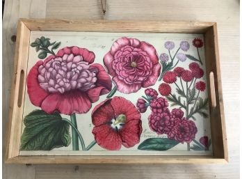 Floral Wood Serving Tray