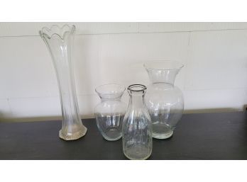 Antique Bordens Milk Bottle And Vases