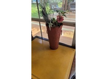 Metal Vase With Dried Flowers