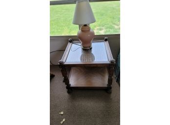 Pair Of End Tables Plus Lamp 20x 20 X 18