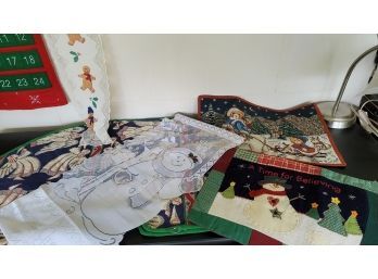 Christmas Tree Skirt, Placemats And Wall Hangings