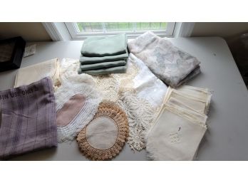 Curtains, Doilies, Napkins And Huge Pillow Case