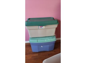 1 -28 Gallon And 1- 30 Gallon Bins With Lids