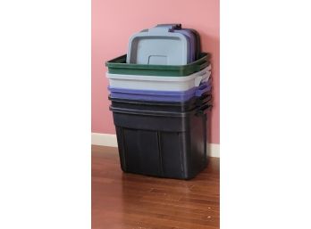 5 Bins With Lids- 18 Gallons