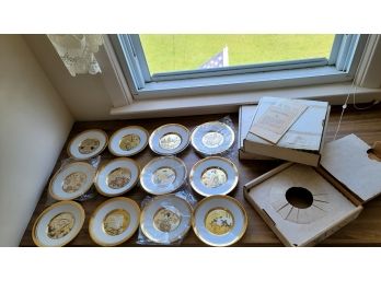Complete 12 Plate Collection Japanese Calendar Plates