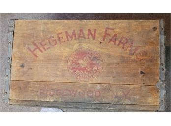 Ridgewood NY Hegeman Farm Wooden Crate - Another Customer Drink Milk For Health