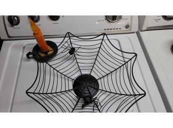 Halloween Spider Web Bowl And Light Up Halloween Candle